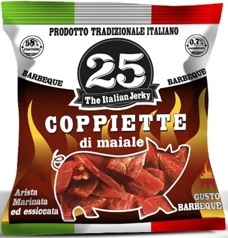 Coppiette di maiale bbq gr 25 pz x ct 14 THE ITALIAN JERKY